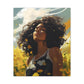 Stop And Smell The Flowers Afrocentric Black Woman Inspirational Message Artwork Canvas Wall Print