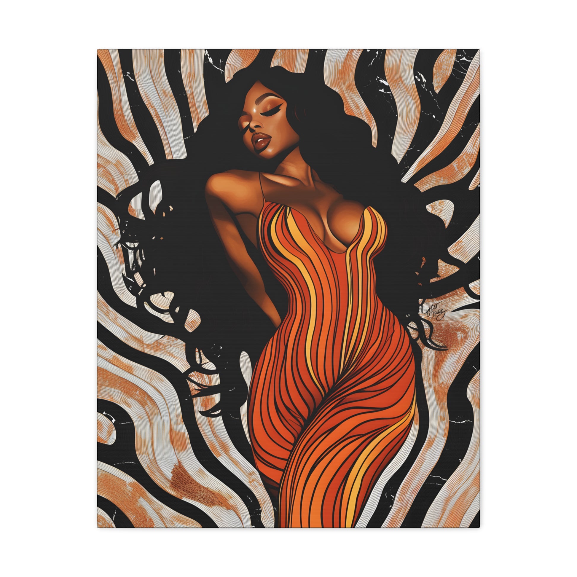The Rhythm Is In Me Afrocentric Black Woman Art Canvas Wall Print - Xtreme Shopper