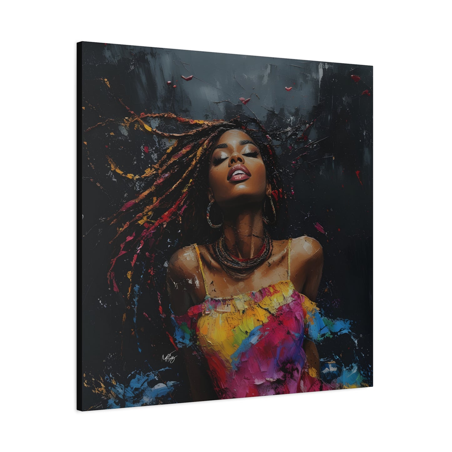 Euphoria Afrocentric Black Woman Abstract Art Canvas Wall Print - Xtreme Shopper