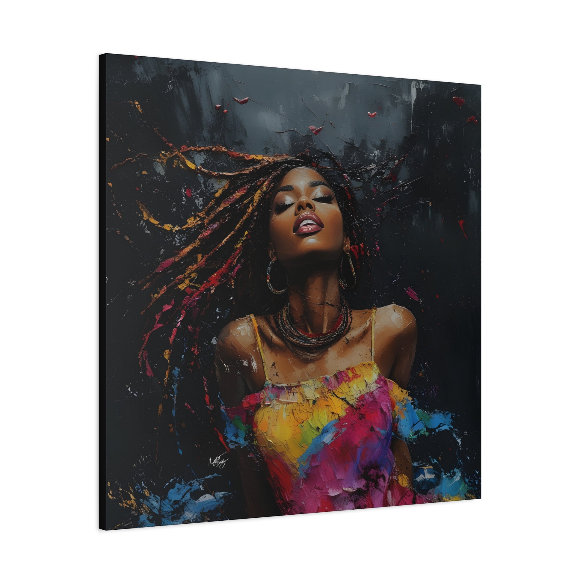Euphoria Afrocentric Black Woman Abstract Art Canvas Wall Print - Xtreme Shopper