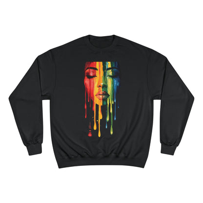 Face The Day Black Woman Graphic Art Champion Sweatshirt