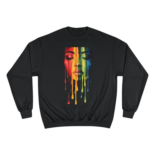 Face The Day Black Woman Graphic Art Champion Sweatshirt