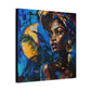 Vacation Vibes Afrocentric Black Woman Abstract Art Canvas Wall Print