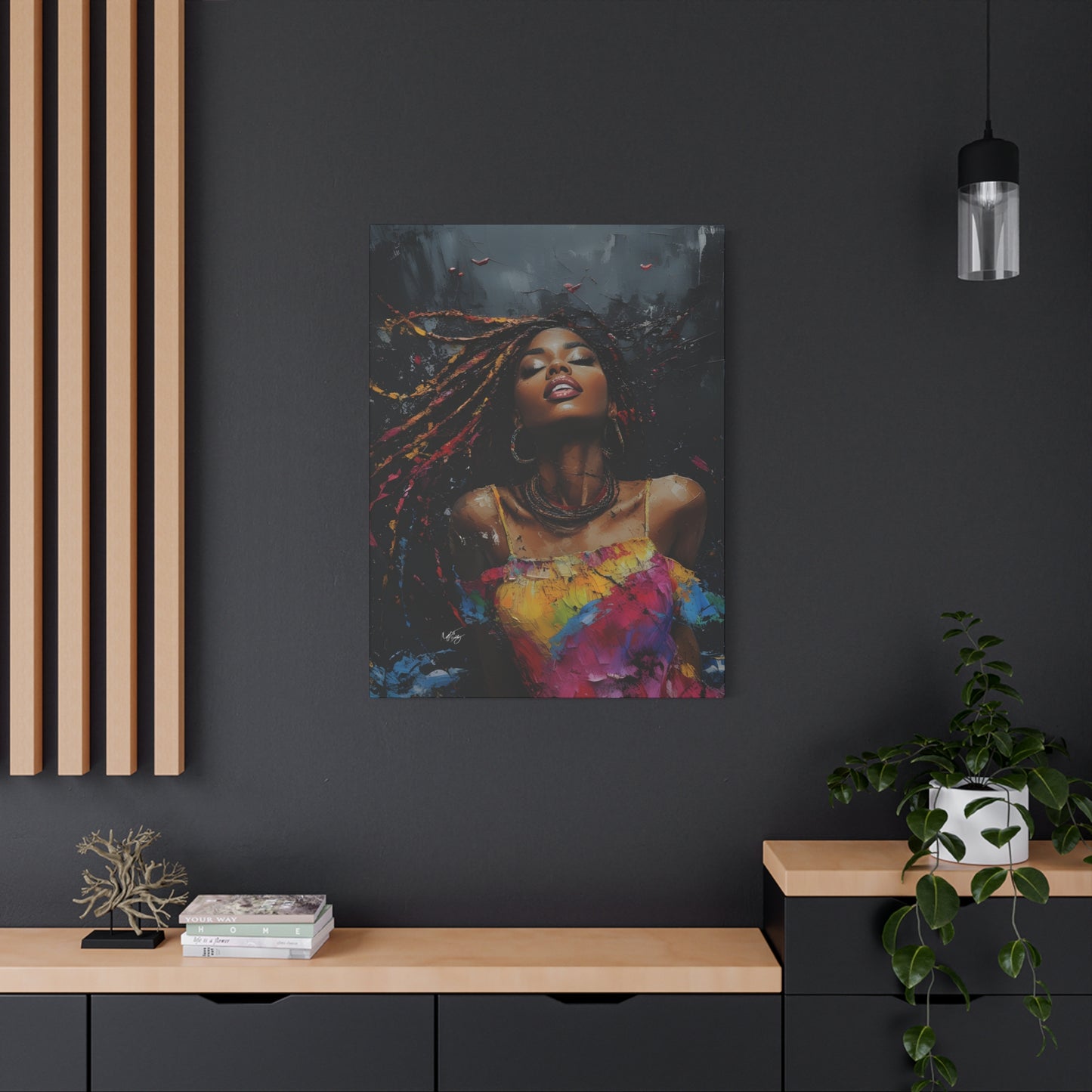 Euphoria Afrocentric Black Woman Abstract Art Canvas Wall Print - Xtreme Shopper