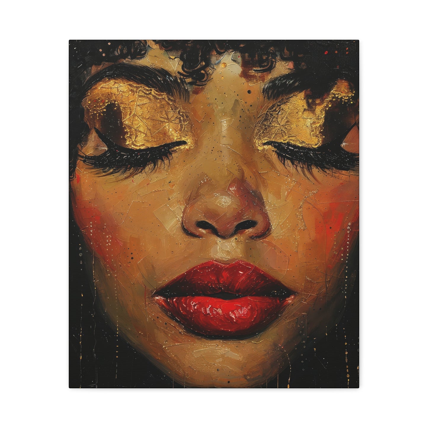Just Meditate On It Black Woman Art Canvas Wall Print