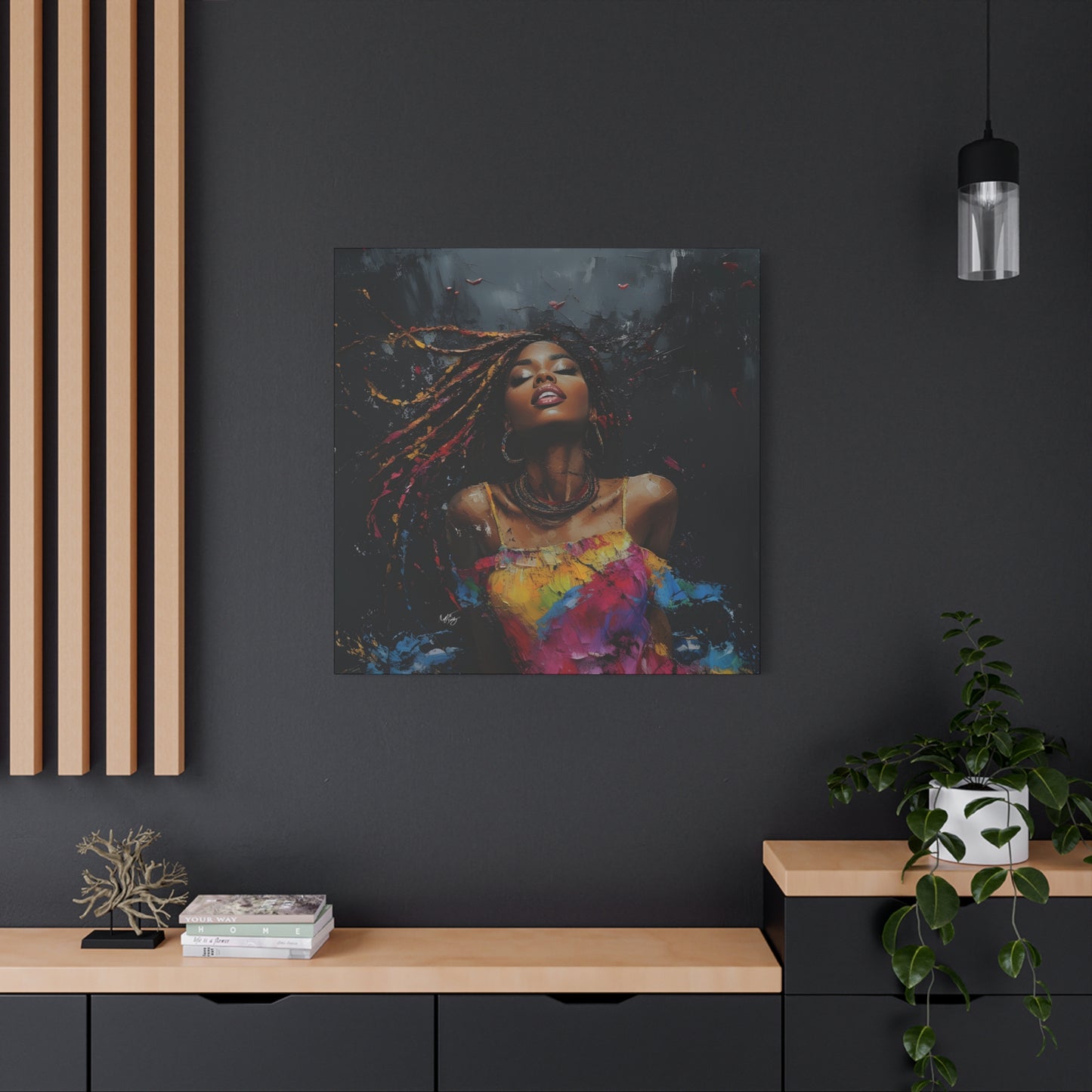 Euphoria Afrocentric Black Woman Abstract Art Canvas Wall Print - Xtreme Shopper
