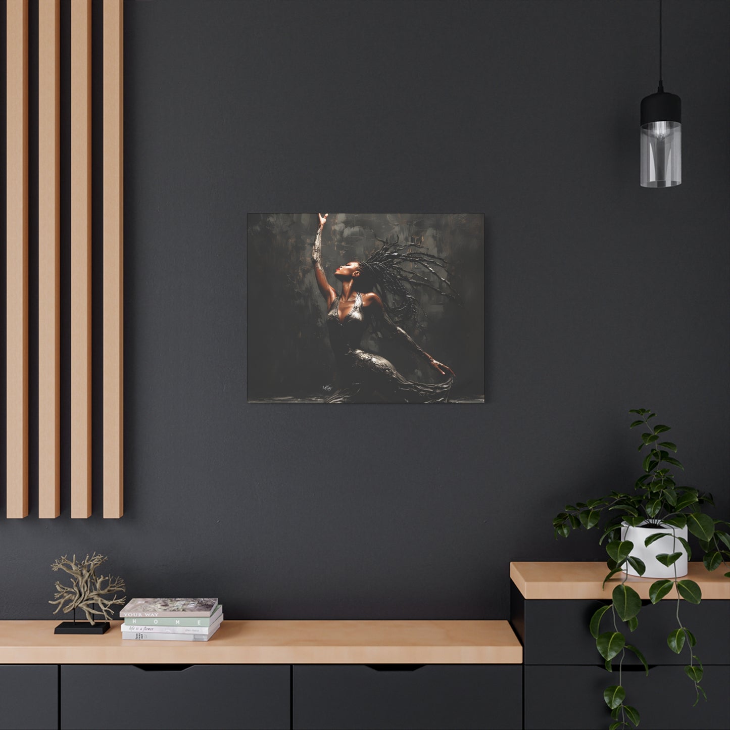 Dance In The Dark Afrocentric Black Woman Art Canvas Wall Print