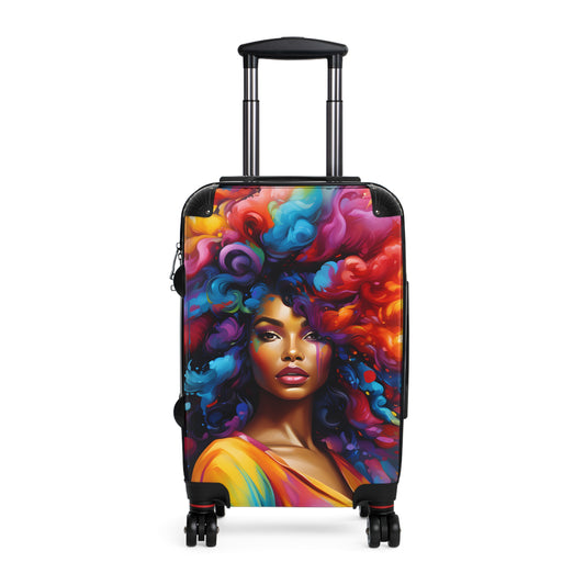 In Every Color I'm Beautiful Black Woman Art Hardshell Hardside Lockable Spinner Suitcase