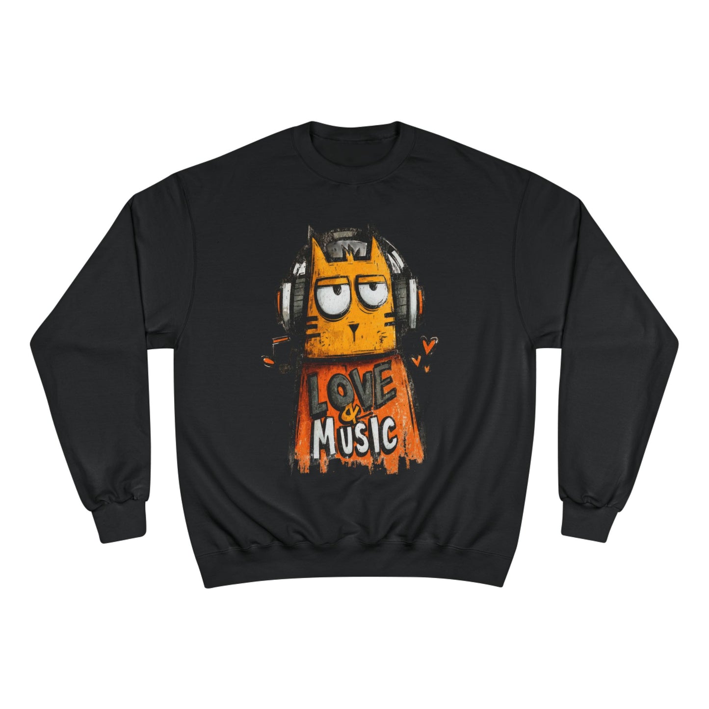 Cats Love and Music Pet Lover Art Streetwear Champion Sweatshirt - Xtreme Shopper