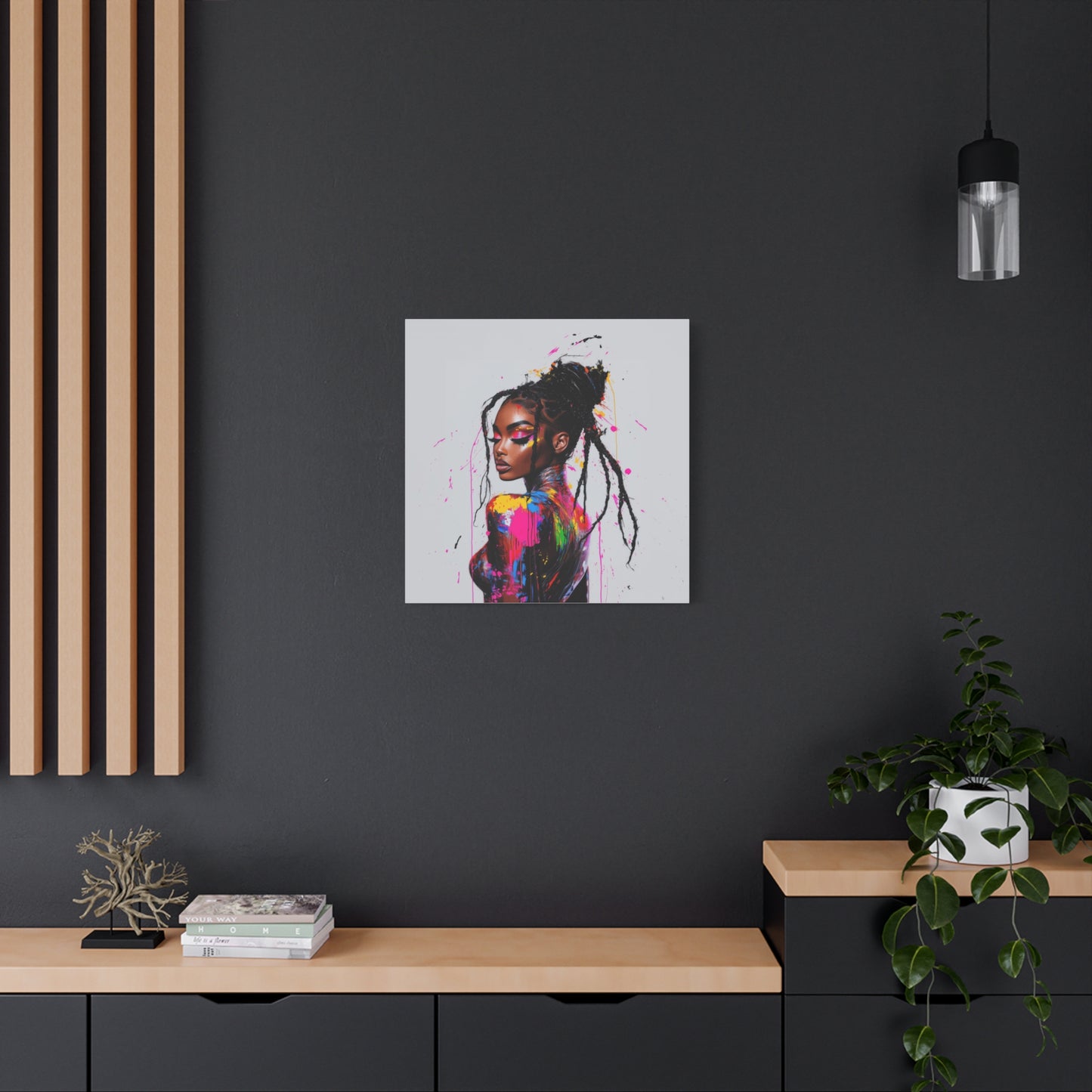 Confidence Afrocentric Black Woman Inspirational Spiritual Art Canvas Wall Print