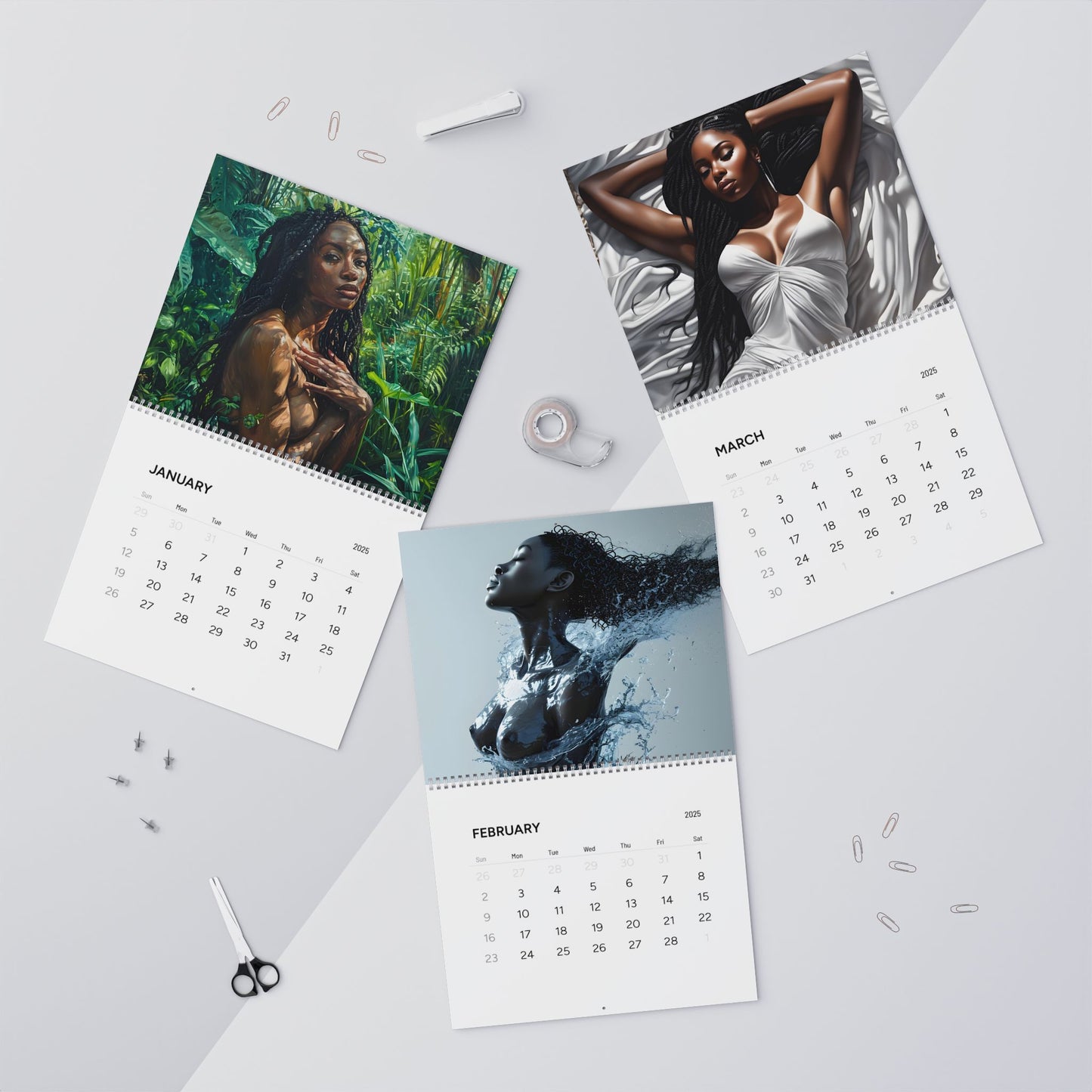 Grown Folks Business Black Art Wall Calendar