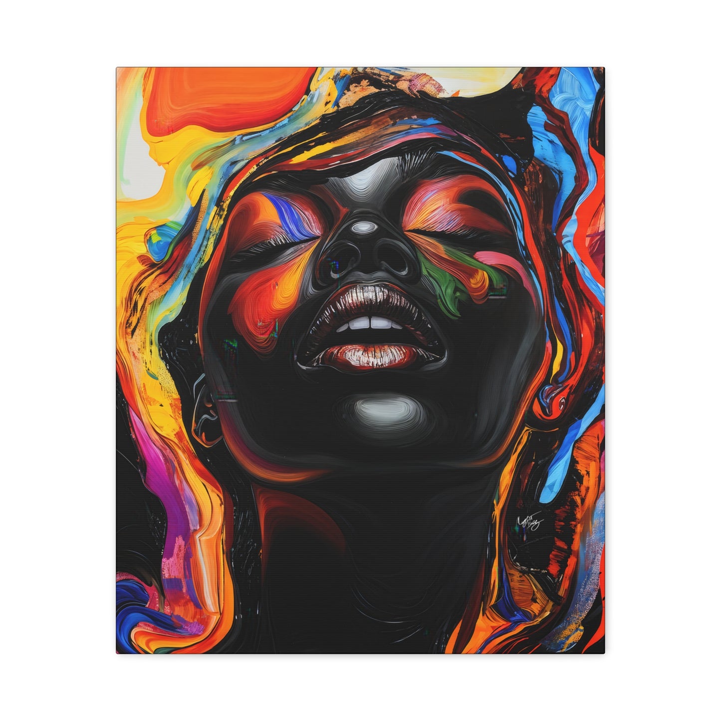 Yes Afrocentric Black Woman Art Canvas Wall Print