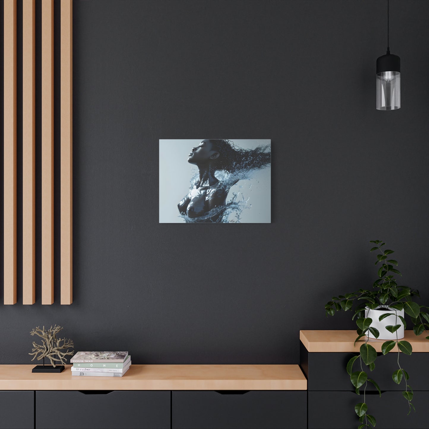 Moisturized and Unbothered Afrocentric Black Woman Art Canvas Wall Print