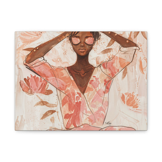 Relax It Will Be Okay Afrocentric Black Woman Abstract Art Canvas Wall Print