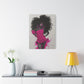 Model Perfect In Pink — Afrocentric Inspirational Black Woman Canvas Wall Art