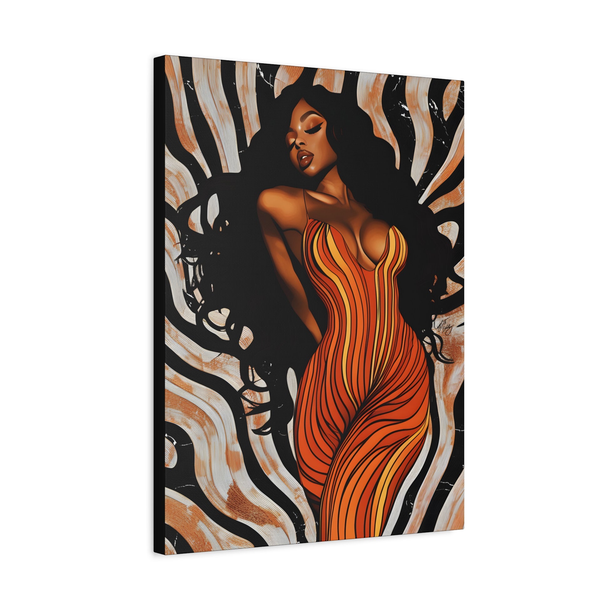 The Rhythm Is In Me Afrocentric Black Woman Art Canvas Wall Print - Xtreme Shopper