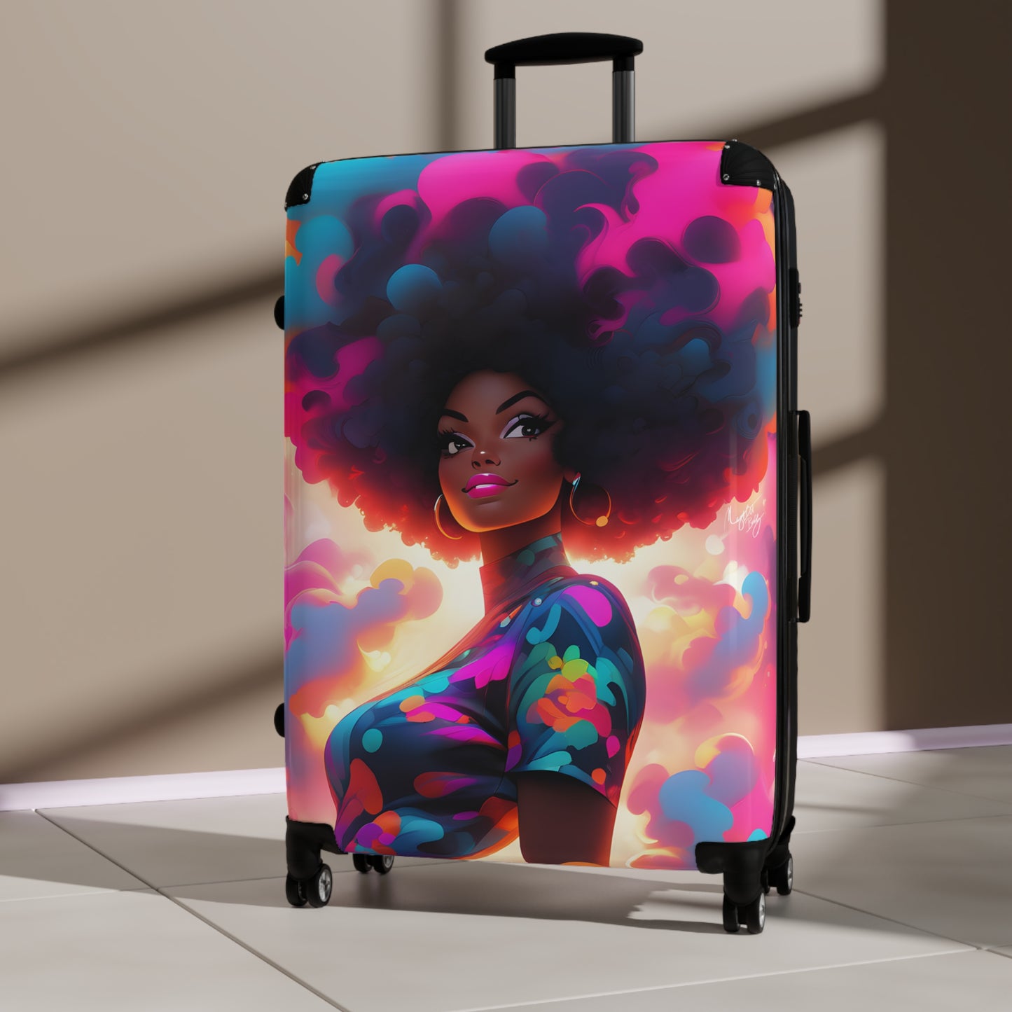 It's Going To Be A Good Day Black Woman Art Hardshell Hardside Lockable Spinner Suitcase