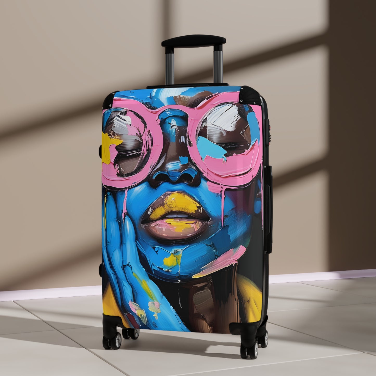 Painted In Sight Black Woman Art Hardshell Hardside Lockable Spinner Suitcase