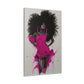 Model Perfect In Pink — Afrocentric Inspirational Black Woman Canvas Wall Art