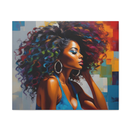 Beauty As Purpose Afrocentric Black Woman Art Canvas Wall Print