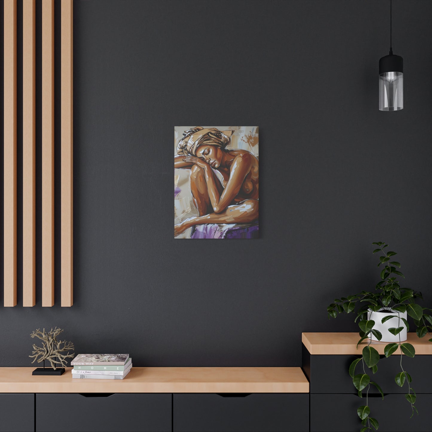 Home Alone Black Woman Art Canvas Wall Print