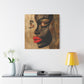 Enswirled Afrocentric Black Woman Abstract Art Canvas Wall Print
