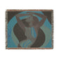 Retro Feelings Black Woman Art Woven Throw Blanket