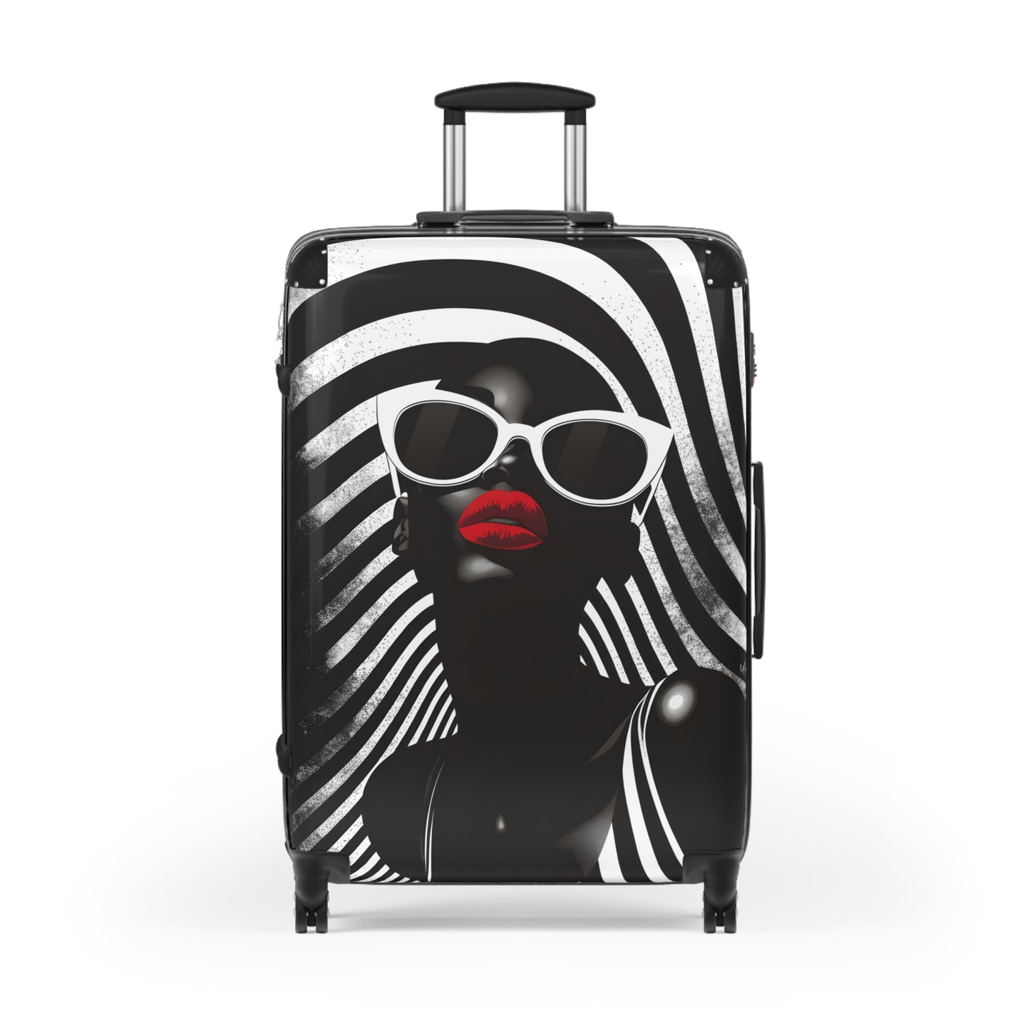 In Black And White Black Woman Art Hardshell Hardside Lockable Spinner Suitcase