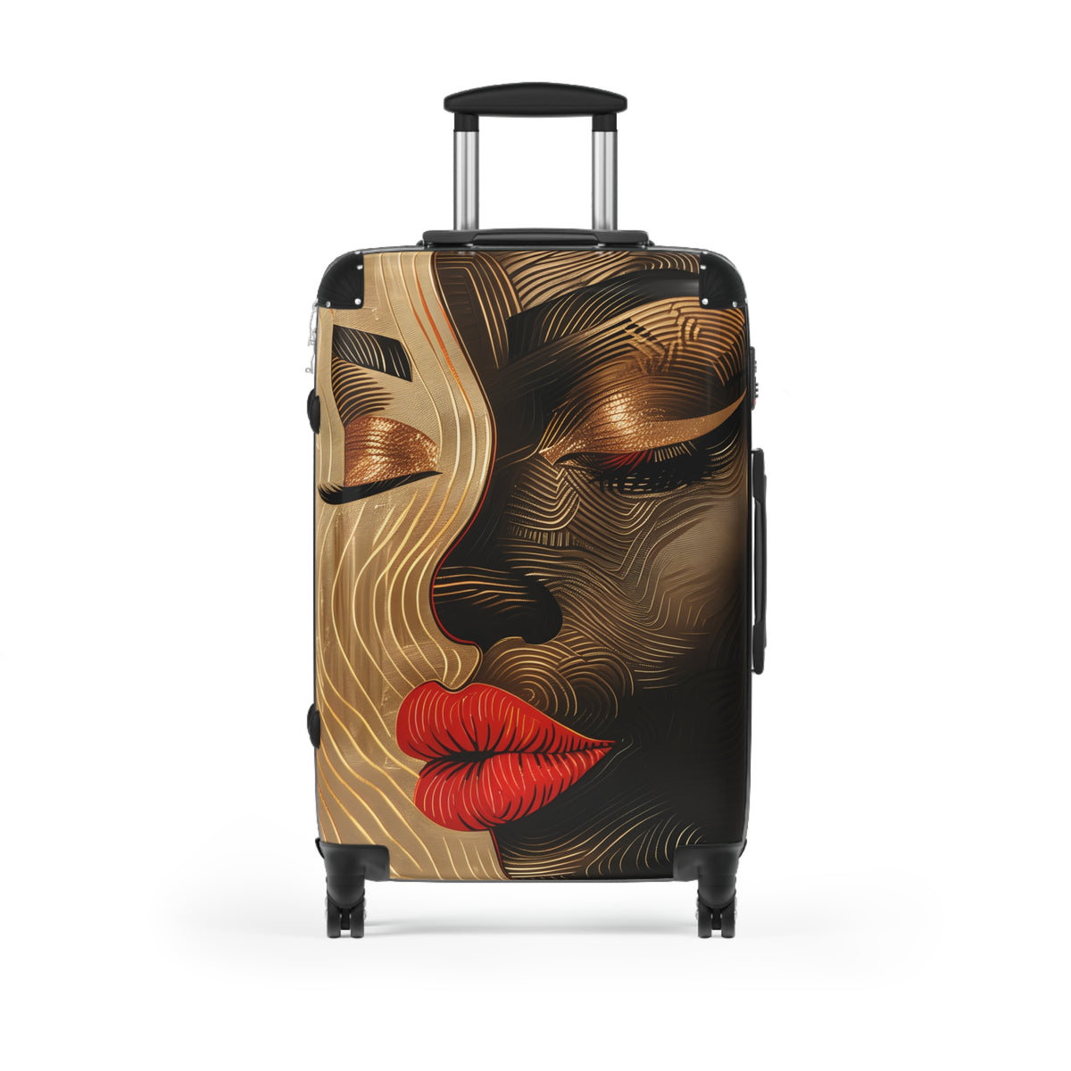 Peaceful Days Black Woman Art Hardshell Hardside Lockable Spinner Suitcase