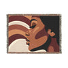 Shades of Peace Afrocentric Black Woman Abstract Art Woven Throw Blanket