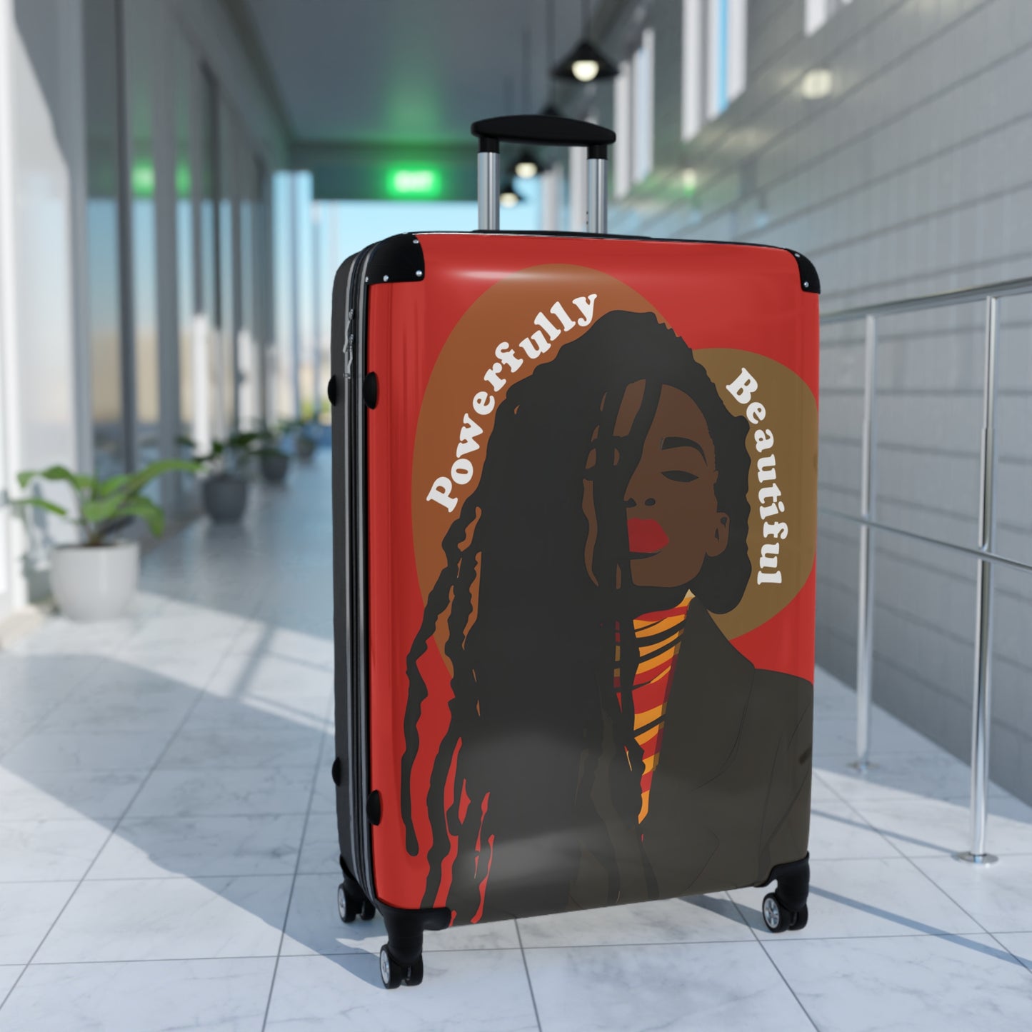 Powerfully Beautiful Black Woman Art Hardshell Hardside Lockable Spinner Suitcase