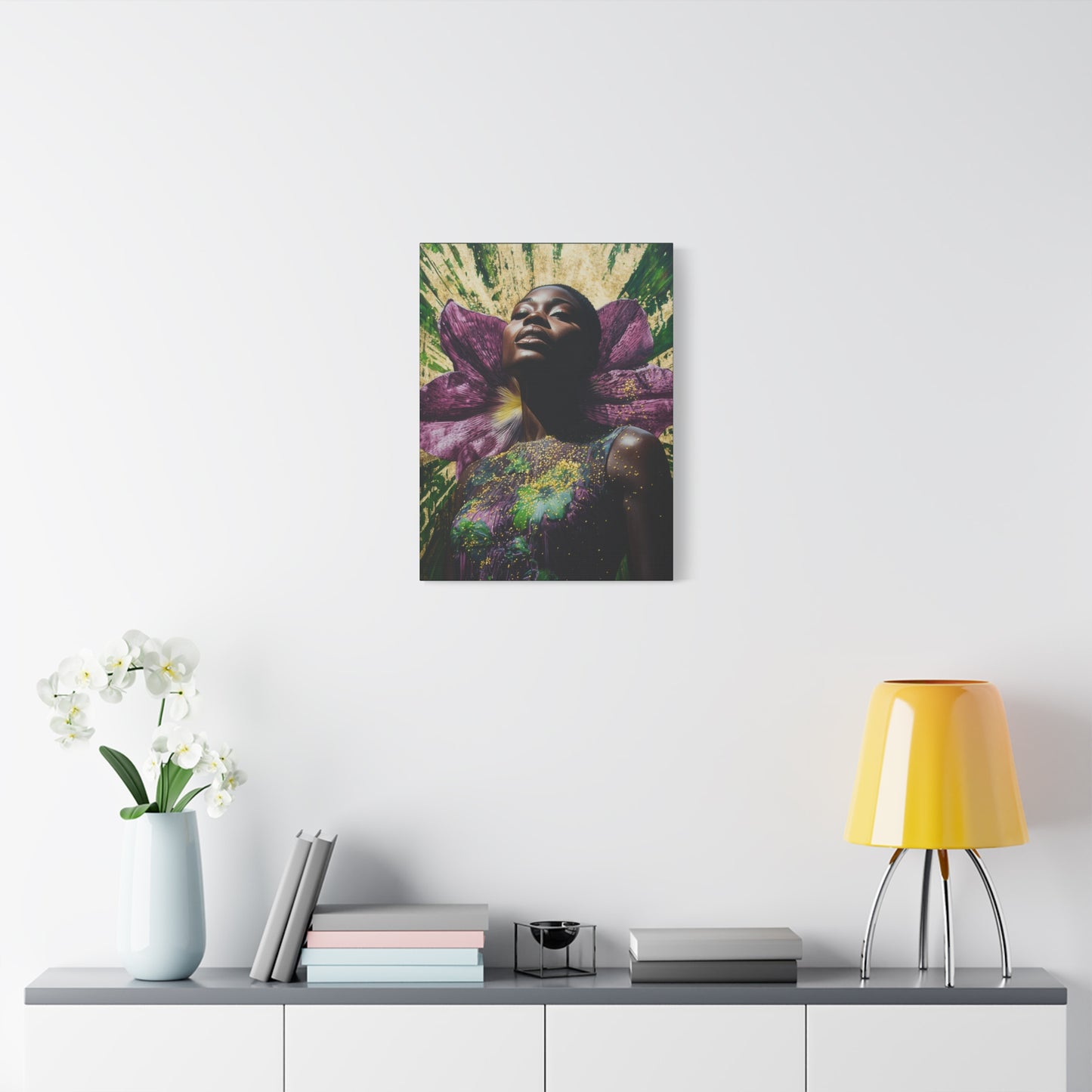 Blooming With Beauty Afrocentric Black Woman Inspirational Spiritual Art Canvas Wall Print