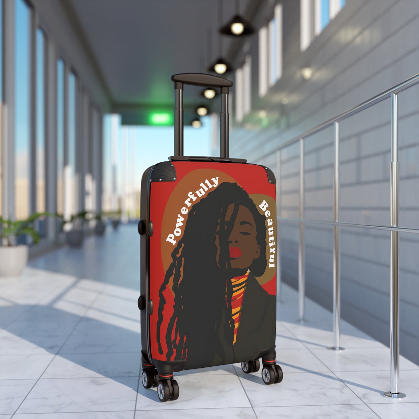 Powerfully Beautiful Black Woman Art Hardshell Hardside Lockable Spinner Suitcase