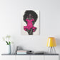 Pink Is My Color Black Woman Art Canvas Wall Print