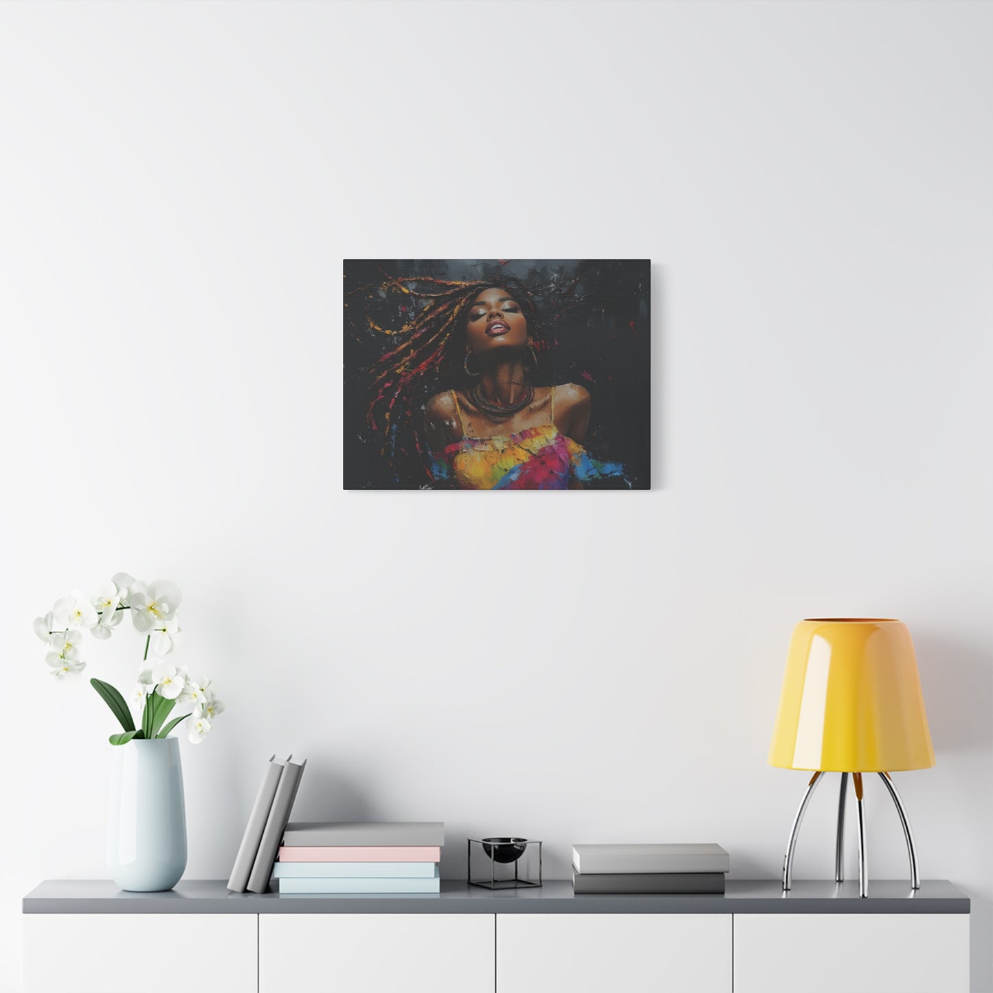 Euphoria Afrocentric Black Woman Abstract Art Canvas Wall Print