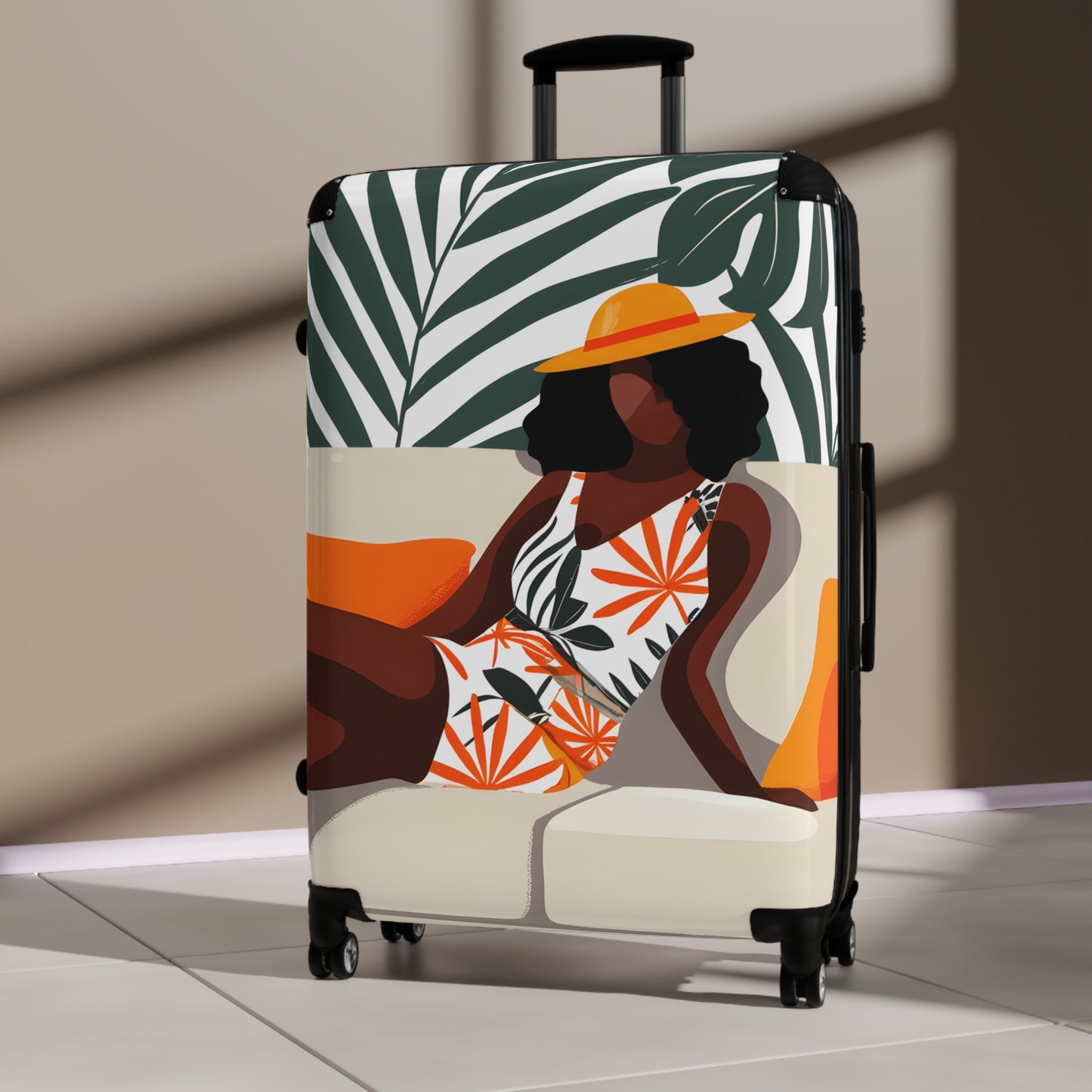 Relaxing In Abstract Black Art Hardshell Hardside Lockable Spinner Suitcase Luggage