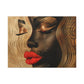 Enswirled Afrocentric Black Woman Abstract Art Canvas Wall Print