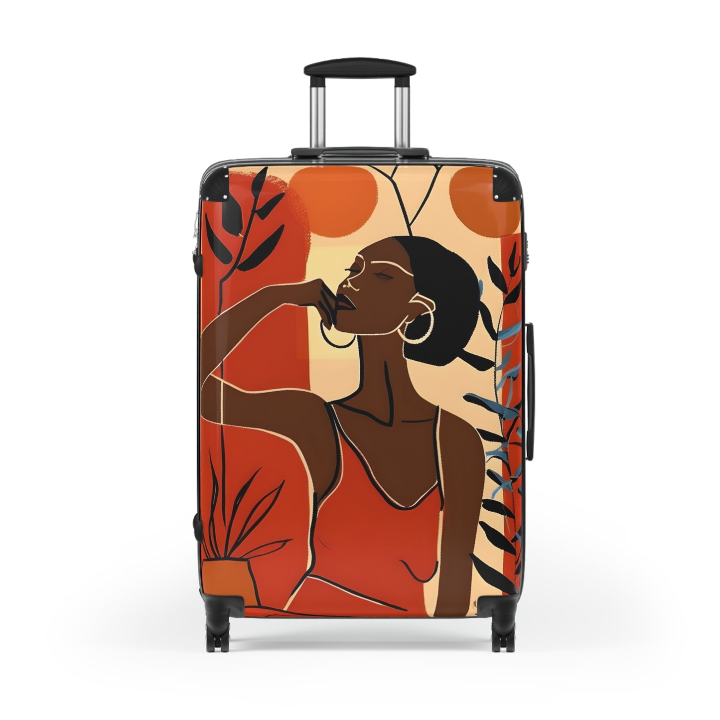 So Chill Abstract Black Woman Art Hardshell Hardside Lockable Spinner Suitcase