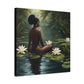 Meet Me By The Water Afrocentric Black Woman Fantasy Art Canvas Wall Print