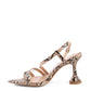 Trendy Snake Print Vegan Leather Low Heel Party Sandals - Xtreme Shopper