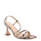 Trendy Snake Print Vegan Leather Low Heel Party Sandals - Xtreme Shopper