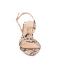 Trendy Snake Print Vegan Leather Low Heel Party Sandals - Xtreme Shopper