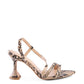 Trendy Snake Print Vegan Leather Low Heel Party Sandals - Xtreme Shopper
