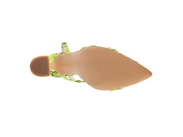 Trendy Snake Print Vegan Leather Low Heel Party Sandals - Xtreme Shopper