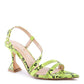 Trendy Snake Print Vegan Leather Low Heel Party Sandals - Xtreme Shopper