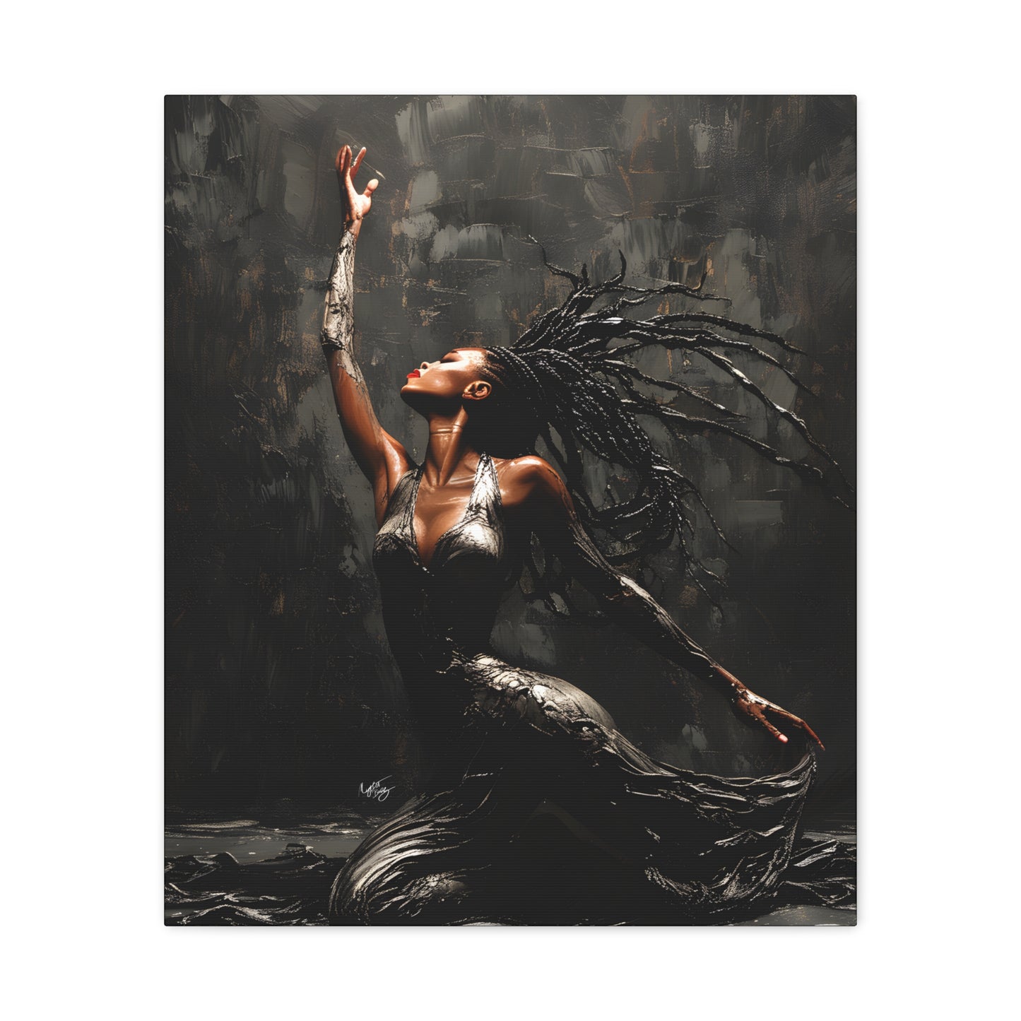 Dance In The Dark Afrocentric Black Woman Art Canvas Wall Print