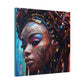 Princess Of The Past and Future Afrocentric Afrofuturism Abstract Black Artwork Canvas Wall Print