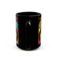 Girlfriends In Swirling Abstract Afrocentric Black Woman Abstract Art Black Coffee Mug