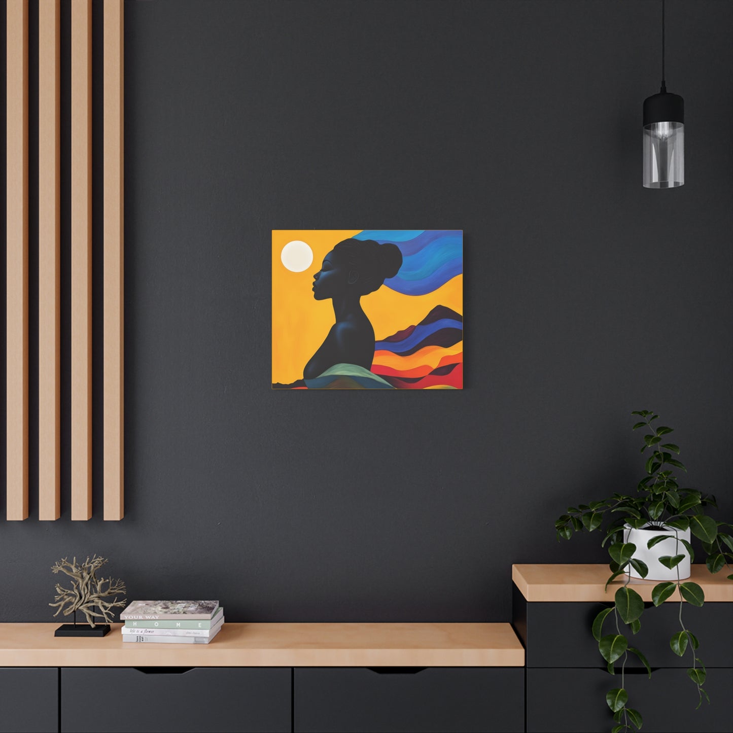 Serenity In Full Color Black Woman Art Canvas Wall Print