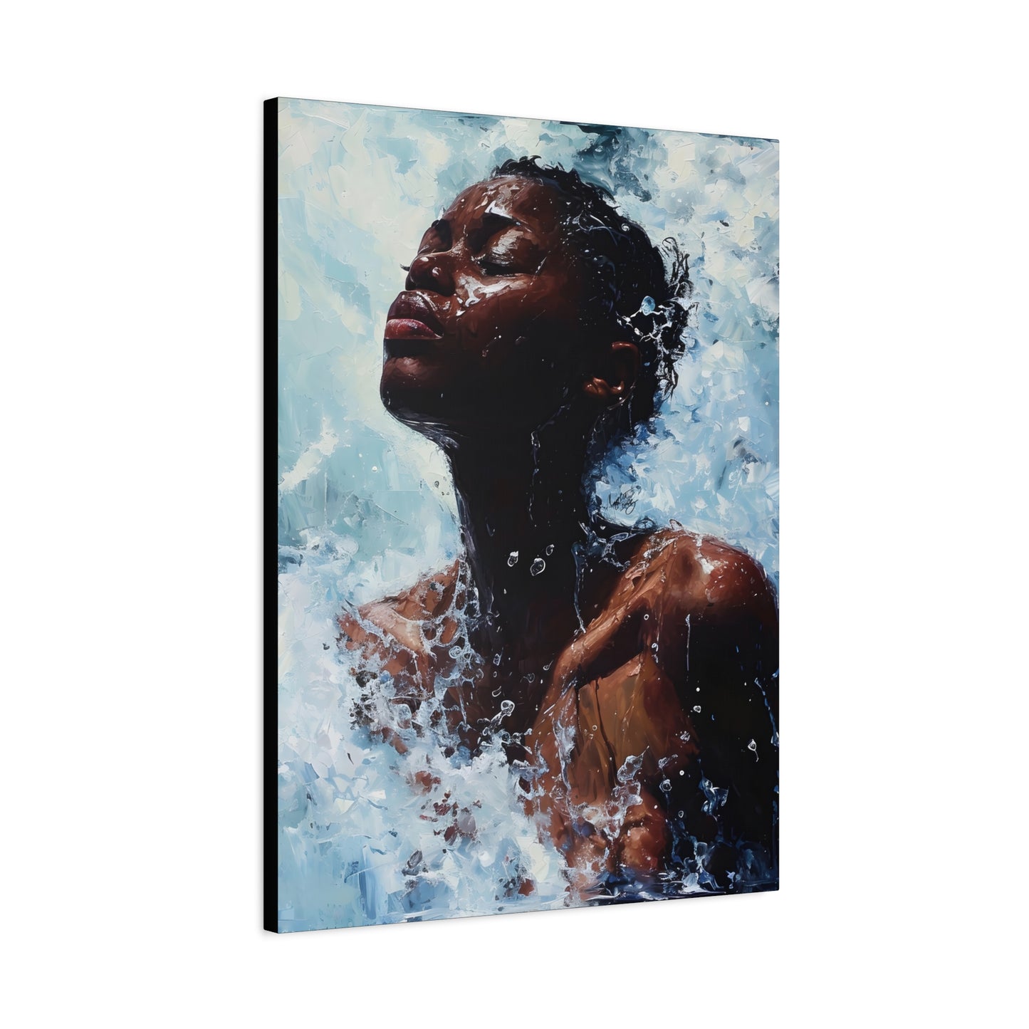 Refreshed Afrocentric Black Woman Art Canvas Wall Print